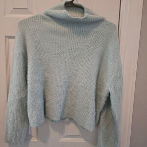 Women's Tanya Taylor Light Blue Cowl Neck Sweater M